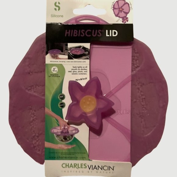 NWT Hibiscus Lid, 6", Purple Silicone Lid - Picture 1 of 6
